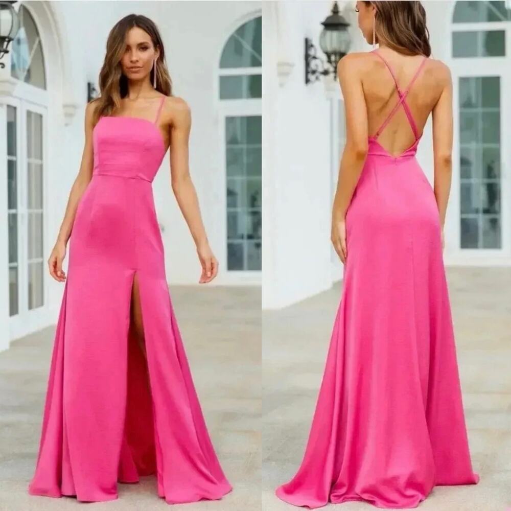 NWT Dear Emilia Princess Aurora Maxi Dress Pink Hello Molly Formal Party Size XS